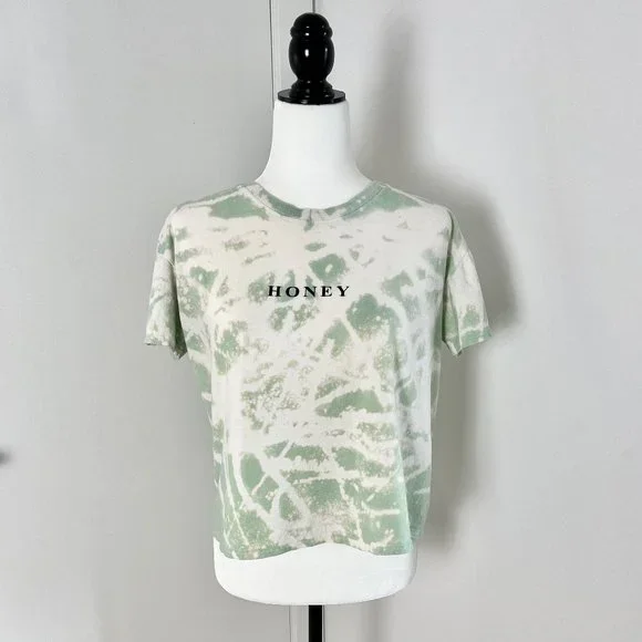 ✨Upcycled | NastyGal | Relaxed Honey Graphic T Shirt | Small Mint Green - Picture 1 of 12